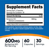 nutricost® Dietary Supplement Berberine 600 mg Strength Capsule 60 Per Bottle (1270245_BT) 1/BT