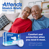 Attends® Stretch Unisex Adult Incontinence Brief Medium / Regular Disposable Heavy Absorbency (980213_BG) 24/BG