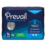 Prevail® Daily Underwear Male Adult Absorbent Underwear Pull On with Tear Away Seams 2X-Large Disposable Heavy Absorbency (1131098_BG) 14/BG