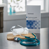McKesson General Exam Stethoscope Teal Blue 1-Tube 21 Inch Tube Single Sided Chestpiece (363740_EA) 1/EA