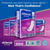 Attends® Discreet Bladder Control Pad 14-1/2 Inch Length Moderate Absorbency Polymer Core One Size Fits Most (1039116_BG) 20/BG