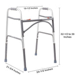 McKesson Bariatric Dual Release Folding Walker Adjustable Height Steel Frame 500 lbs. Weight Capacity 32-1/2 to 39 Inch Height (1065262_CS) 2/CS