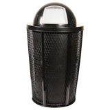 Black Expanded Metal Dome-Top Outdoor Waste Bin with Liner (5196) Each
