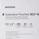 McKesson Sterilization Pouch Ethylene Oxide (EO) Gas / Steam 3-1/2 X 5 Inch Transparent Blue / White Self Seal Paper / Film (960942_CS) 4000/CS