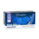 CareStock™ Exam Glove Small NonSterile Nitrile Standard Cuff Length Textured Fingertips Blue Chemo Tested (1230896_CS) 2000/CS