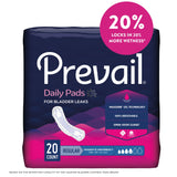 Prevail® Daily Pads Bladder Control Pad 9-1/4 Inch Length Moderate Absorbency Polymer Core One Size Fits Most (409931_BG) 20/BG