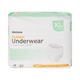 McKesson Classic Unisex Adult Absorbent Underwear Pull On with Tear Away Seams X-Large Disposable Light Absorbency (884178_CS) 4/CS