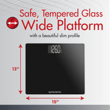 Veridian® Floor Scale Digital Display 438 lbs. / 199 kg Capacity Black Battery Operated (1246878_EA) 1/EA
