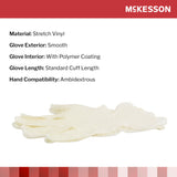 McKesson Exam Glove X-Large NonSterile Stretch Vinyl Standard Cuff Length Smooth Ivory Not Rated (409745_CS) 1000/CS