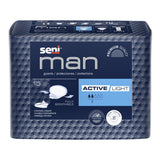 Seni® Man Active Light Bladder Control Pad 7-1/2 X 9-3/10 Inch Light Absorbency Super Absorbent Core One Size Fits Most (1231329_CS) 90/CS