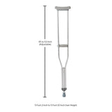McKesson Underarm Crutches Adult 5 Foot 2 Inch to 5 Foot 10 Inch User Height Aluminum Frame 350 lbs. Weight Capacity (1065294_CS) 16/CS
