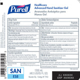 Purell® Healthcare Advanced Hand Sanitizer 1,200 mL Ethyl Alcohol Gel Dispenser Refill Bottle (1087442_CS) 2/CS