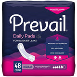 Prevail® Daily Pads Bladder Control Pad 11 Inch Length Heavy Absorbency Polymer Core One Size Fits Most (810355_CS) 192/CS