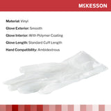 McKesson Confiderm® Exam Glove Medium NonSterile Vinyl Standard Cuff Length Smooth Clear Not Rated (871023_CS) 1000/CS