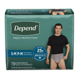 Depend® Fresh Protection Male Adult Absorbent Underwear Waistband Style Small / Medium Disposable Heavy Absorbency (984194_CS) 38/CS