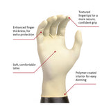 Diamond Grip™ Exam Glove Large NonSterile Latex Standard Cuff Length Textured Fingertips White Not Rated (307871_BX) 100/BX