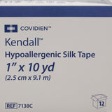 Kendall™ Hypoallergenic Silk Hypoallergenic Medical Tape White 1 Inch X 10 Yard Silk-Like Cloth NonSterile (696201_BX) 12/BX