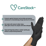 CareStock™ Exam Glove Large NonSterile Nitrile Standard Cuff Length Fully Textured Black Not Rated (1230894_BX) 250/BX