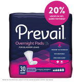 Prevail® Overnight Bladder Control Pad 16 Inch Length Heavy Absorbency Polymer Core One Size Fits Most (1041815_BG) 30/BG