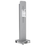 MT Displays Touchless Dispenser Stand, Foot Operated with 33.81 Oz Dispenser and Wheels (no gel) Grey (UHTDSG2000X2000) Each