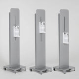 MT Displays Touchless Dispenser Stand, Foot Operated with 33.81 Oz Dispenser and Wheels (no gel) Grey (UHTDSG2000X2000) Each