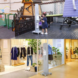 MT Displays Touchless Dispenser Stand, Foot Operated with 33.81 Oz Dispenser and Wheels (no gel) Grey (UHTDSG2000X2000) Each