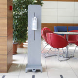 MT Displays Touchless Dispenser Stand, Foot Operated with 33.81 Oz Dispenser and Wheels (no gel) Grey (UHTDSG2000X2000) Each