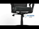 Boss Black Leather Task Chair w/Loop Arms (B1562) Each