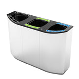 Wave Triple Stream Recycling and Waste Container (5228) Each