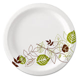 Dixie® Pathways Soak-Proof Shield Mediumweight Paper Plates, WiseSize, 6.88" dia, Green/Burgundy, 500/Carton (DXEUX7WS) Case of 500