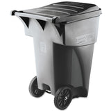 Rubbermaid® Commercial Brute Roll-Out Heavy-Duty Container, 95 gal, Polyethylene, Gray (RCP9W22GY) Each