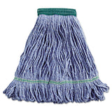 Boardwalk® Super Loop Wet Mop Head, Cotton/Synthetic Fiber, 5" Headband, Medium Size, Blue (BWK502BLEA) Each