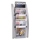 Alba™ Wall Literature Display, 13w x 3.5d x 28.5h, Silver Gray/Translucent (ABADDICE5M) Each