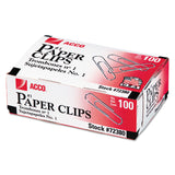 ACCO Paper Clips, #1, Smooth, Silver, 100 Clips/Box, 10 Boxes/Pack (ACC72380) 10 Boxes of 100