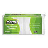 Marcal 100% Recycled Lunch Napkins, 1-Ply, 11.4 x 12.5, White, 400/Pack (MRC6506) Pack of 400