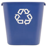 Rubbermaid® Commercial Deskside Recycling Container, Medium, 28.13 qt, Plastic, Blue (RCP295673BE) Each