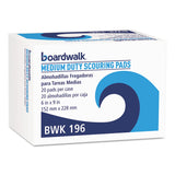 Boardwalk® Medium Duty Scour Pad,  6 x 9, Green, 20/Carton (BWK196) Case of 20