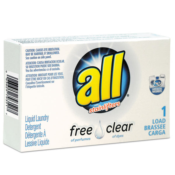 All® Free Clear HE Liquid Laundry Detergent, Unscented, 1.6 oz Vend-Box, 100/Carton (VEN2979351)