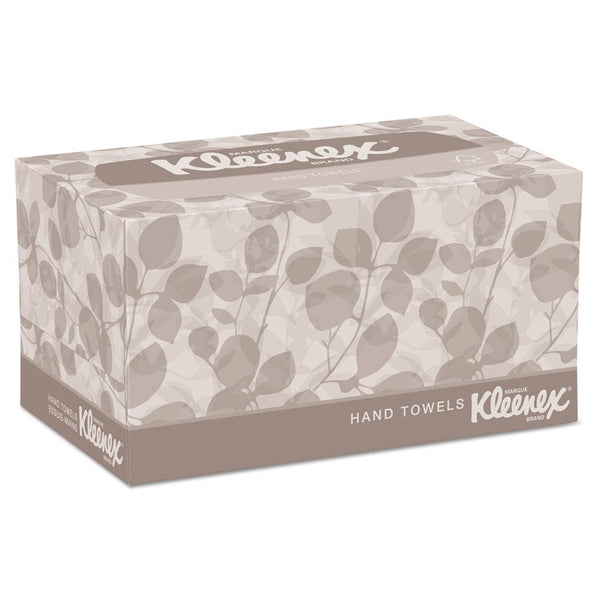 Kleenex® Hand Towels, POP-UP Box, Cloth, 1-Ply, 9 x 10.5, Unscented, White, 120/Box, 18 Boxes/Carton (KCC01701CT)