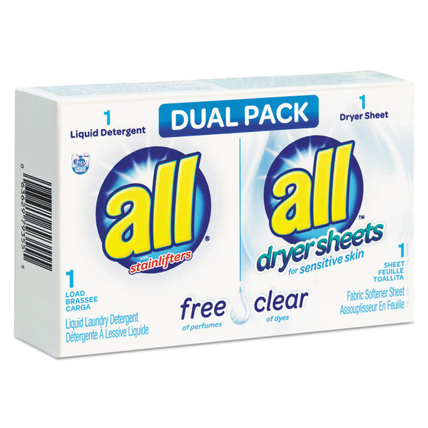 All® Free Clear HE Liquid Laundry Detergent/Dryer Sheet Dual Vend Pack, 100/Ctn (VEN2979355)