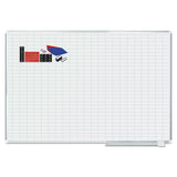 MasterVision® Gridded Magnetic Steel Dry Erase Planning Board with Accessories, 1 x 2 Grid, 72 x 48, White Surface, Silver Aluminum Frame (BVCMA2792830A) Each