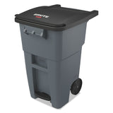 Rubbermaid® Commercial Brute Step-On Rollouts, 50 gal, Metal/Plastic, Gray (RCP1971956) Each