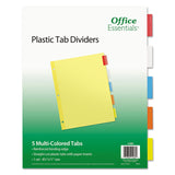Office Essentials™ Plastic Insertable Dividers, 5-Tab, 11 x 8.5, Assorted Tabs, 1 Set (AVE11465) Set of 5