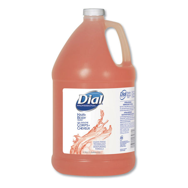 Dial® Professional Hair + Body Wash, Neutral Scent, 1 gal, 4/Carton (DIA03986)