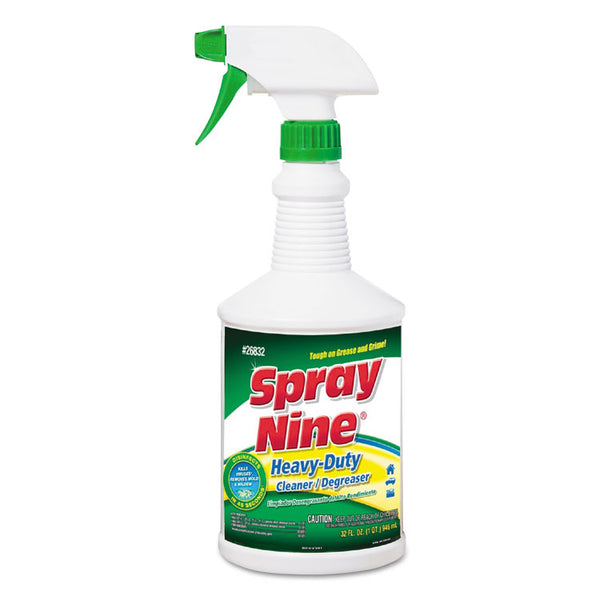 Spray Nine® Heavy Duty Cleaner/Degreaser/Disinfectant, Citrus Scent, 32 oz, Trigger Spray Bottle, 12/Carton (ITW26832CT)