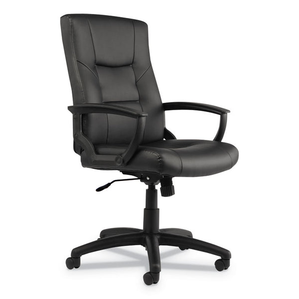 Alera® Alera YR Series Executive High-Back Swivel/Tilt Bonded Leather Chair, Supports 275 lb, 17.71" to 21.65" Seat Height, Black (ALEYR4119)