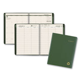 AT-A-GLANCE® Recycled Weekly Vertical-Column Format Appointment Book, 11 x 8.25, Green Cover, 12-Month (Jan to Dec): 2026 (AAG70950G60) Each