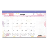 AT-A-GLANCE® Watercolors Monthly Desk Pad Calendar, Butterfly Artwork, 17.75 x 11, White Sheets, Purple Binding, 12-Month (Jan-Dec): 2026 (AAGSK91705) Each