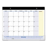 AT-A-GLANCE® QuickNotes Desk Pad, 22 x 17, White/Blue/Yellow Sheets, Black Binding, Clear Corners, 13-Month: Jan 2026 to Jan 2027 (AAGSK70000) Each