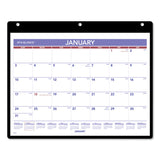 AT-A-GLANCE® Monthly Desk/Wall Calendar with Plastic Backboard and Bonus Pages, 11 x 8, White/Violet/Red Sheets, 12-Month (Jan-Dec): 2026 (AAGSK800) Each